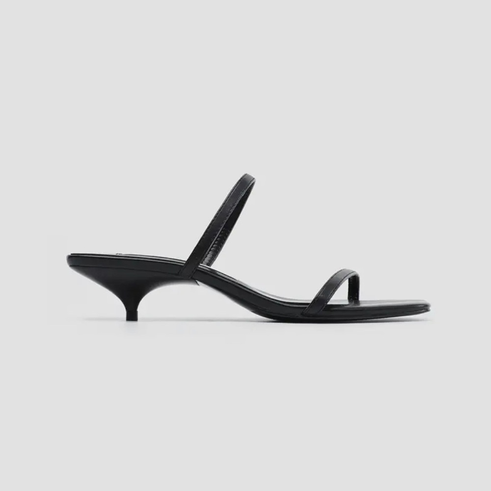 Zara Black Heeled Sandals